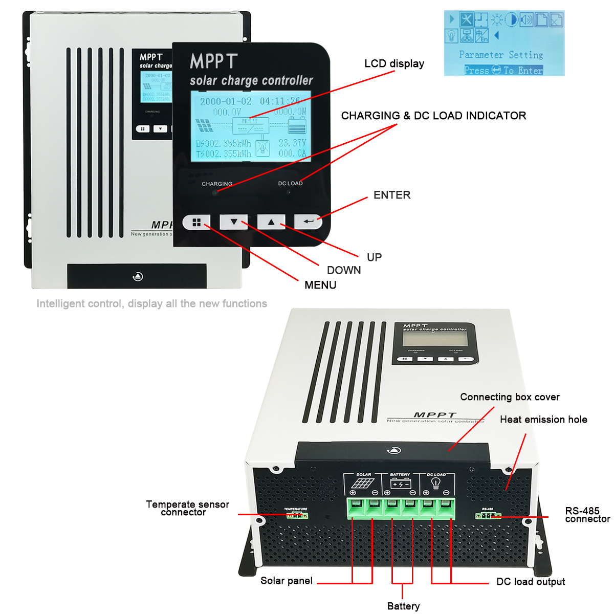 96V 65A MPPT SOLAR CONTROLLER 60V 72V 84V SUPPORT - 广州聚源光伏